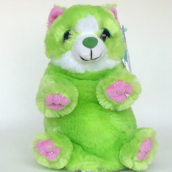 🔥3 For $20🔥New w/Tag Cat Green/White Reversible Plush Switch-A-Rooz 8" (20cm) - Picture 4 of 15